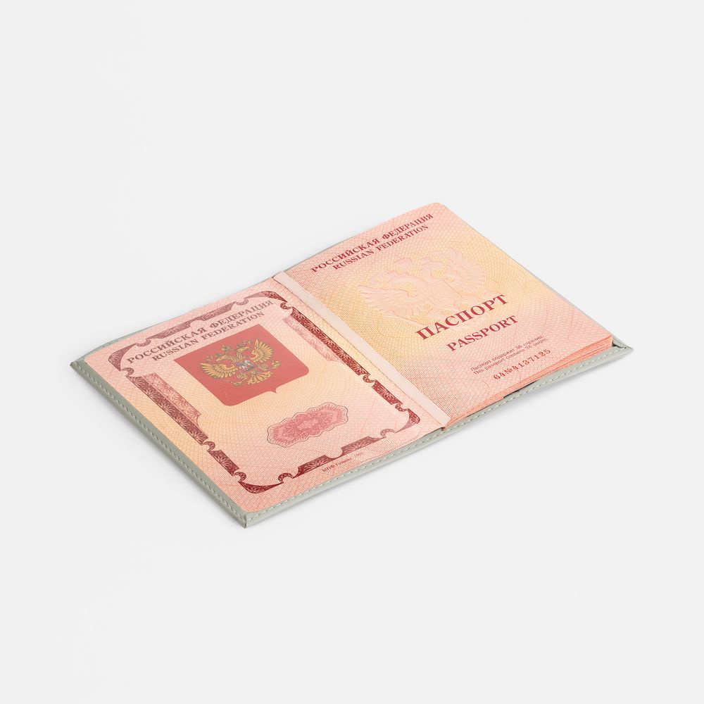 Обложка для паспорта Shall, ver. 2, серая - фото 4