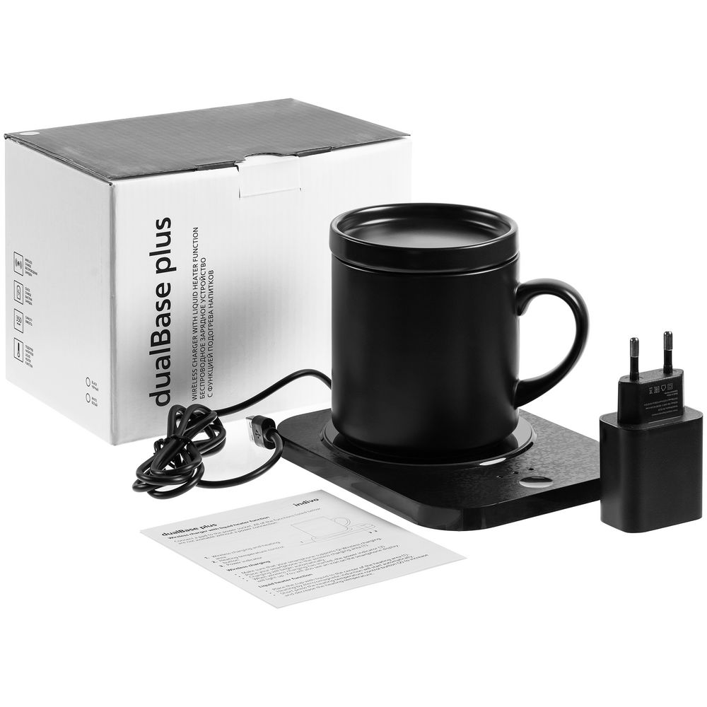 Кружка с подогревом и беспроводной зарядкой dualBase plus, черная - фото 10