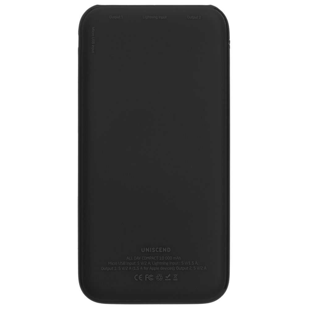 Внешний аккумулятор Uniscend All Day Compact 10000 мАч, черный - фото 3