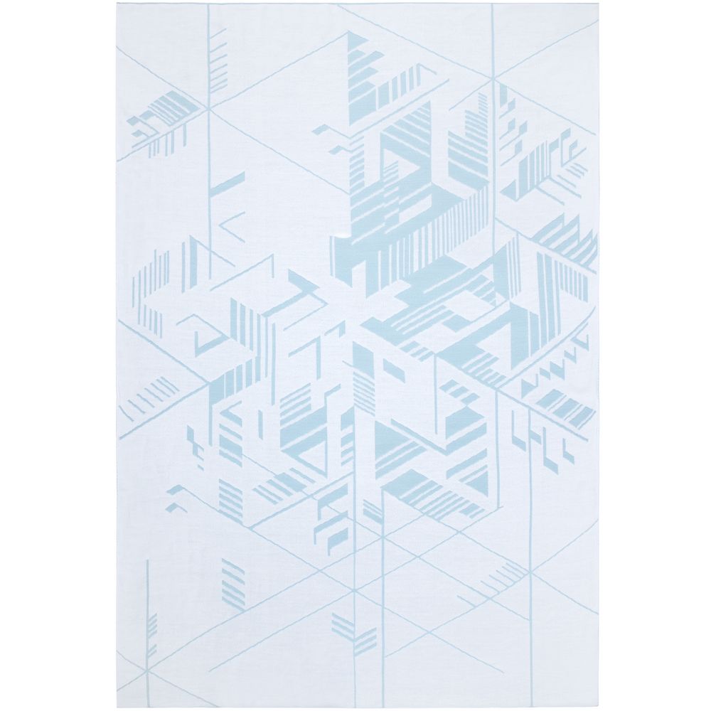 Плед Winterflake, бело-голубой с люрексом - фото 4