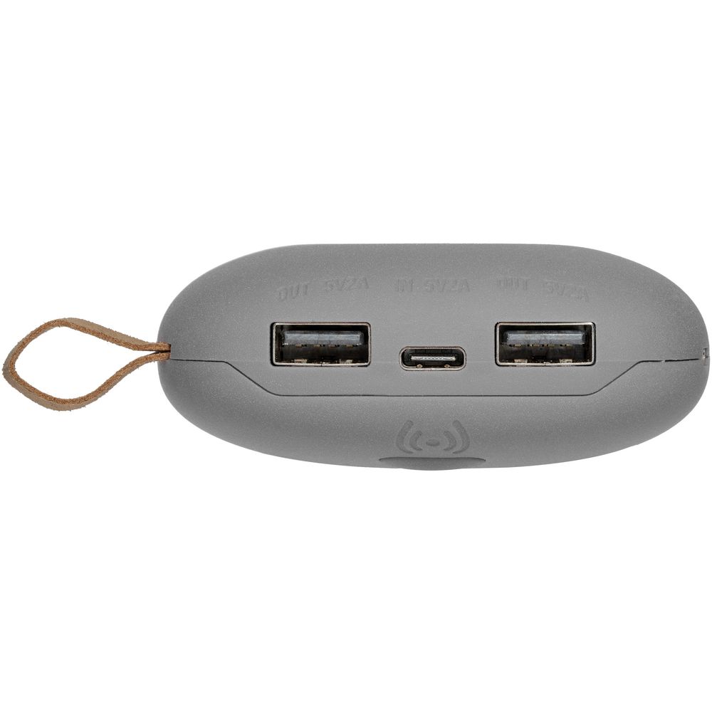 Аккумулятор с беспроводной зарядкой Pebble Wireless 9000 мАч, серый - фото 4