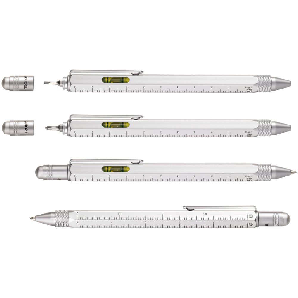 Ручка шариковая Construction, мультиинструмент, серебристая - фото 2