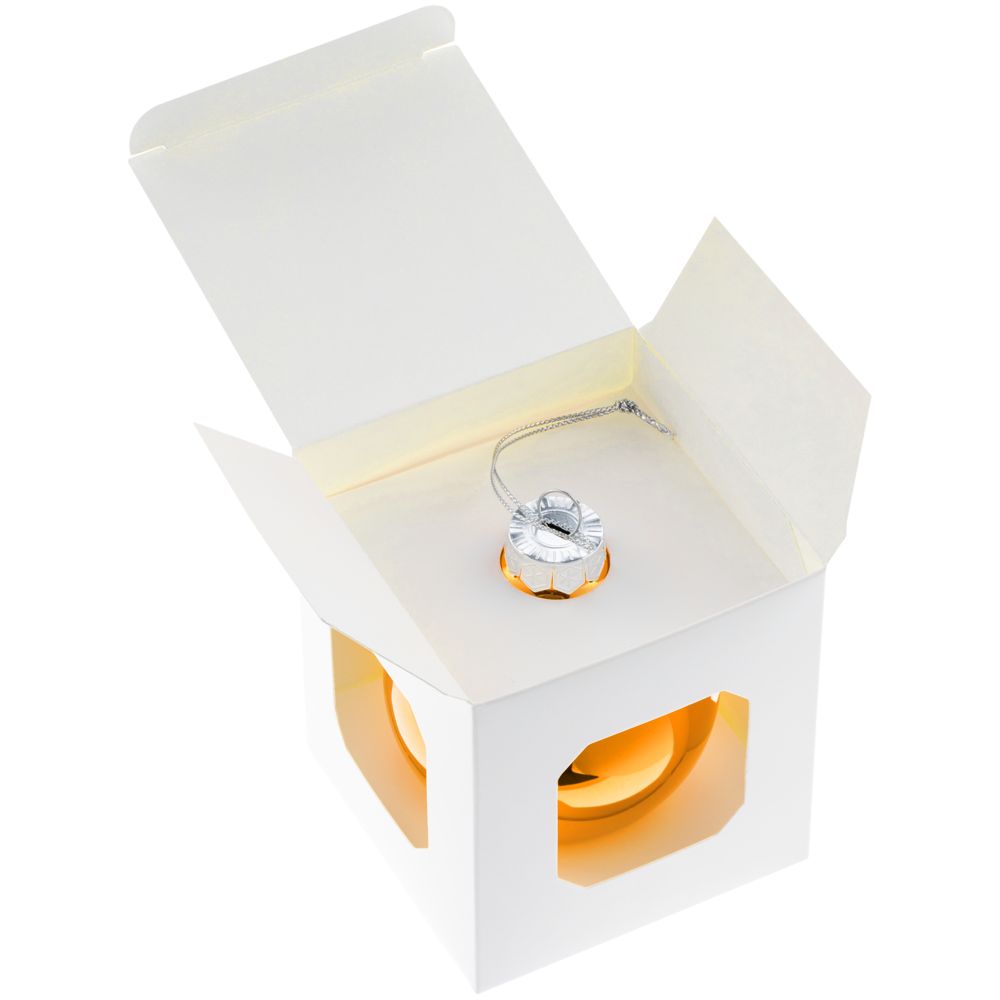 Елочный шар Finery Gloss, 8 см, глянцевый оранжевый - фото 3