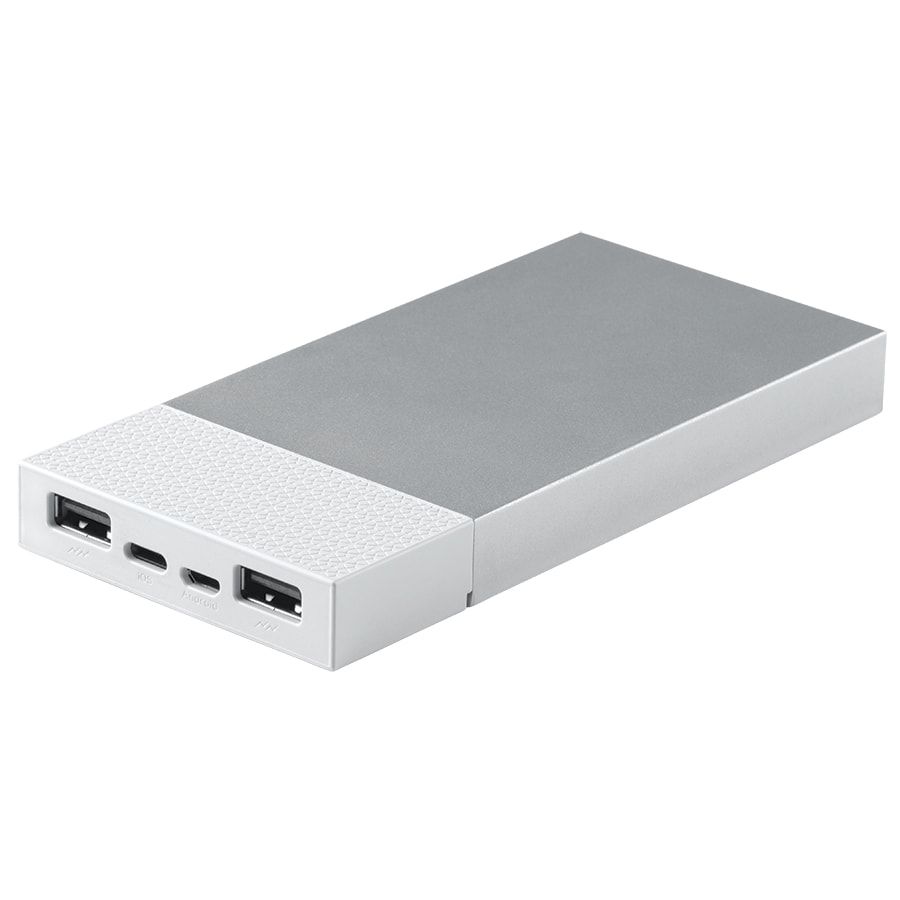 Универсальный аккумулятор Slim Pro 10000mAh белый 13,8х6,7х1,5 см пластик металл - фото 1