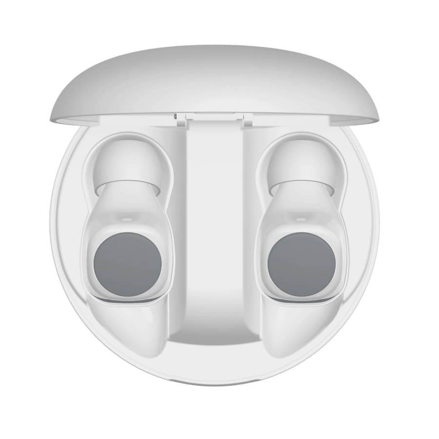 Наушники беспроводные GEOZON SPACE с зарядным боксом покрытие soft touch белые - фото 2
