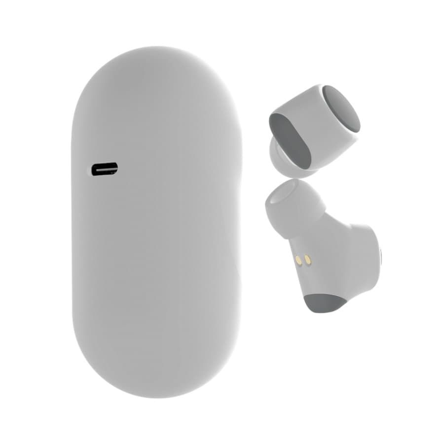 Наушники беспроводные GEOZON WAVE с зарядным боксом покрытие soft touch белые - фото 3