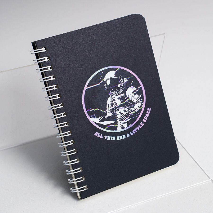 Блокнот на двойной пружине HELIX MINI 105 х 150 мм черный с белым блок в клетку - фото 9