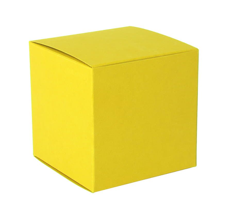 Коробка подарочная CUBE размер 9 x 9 x 9 см желтый - фото 2