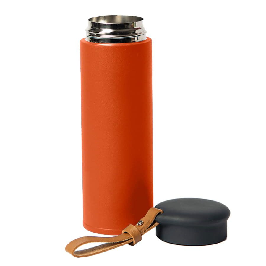 Термос вакуумный STRIPE, 450 мл, оранжевый, черный - фото 2