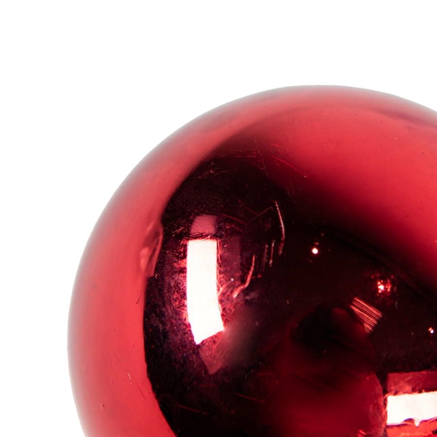 Шар новогодний GLOSS красный 8 см - фото 4