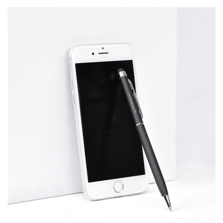 Ручка шариковая со стилусом TOUCHWRITER SOFT покрытие soft touch красный серебристый - фото 8
