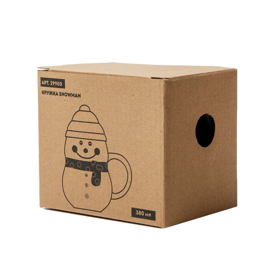 Кружка SNOWMAN с крышкой белый красный - фото 9