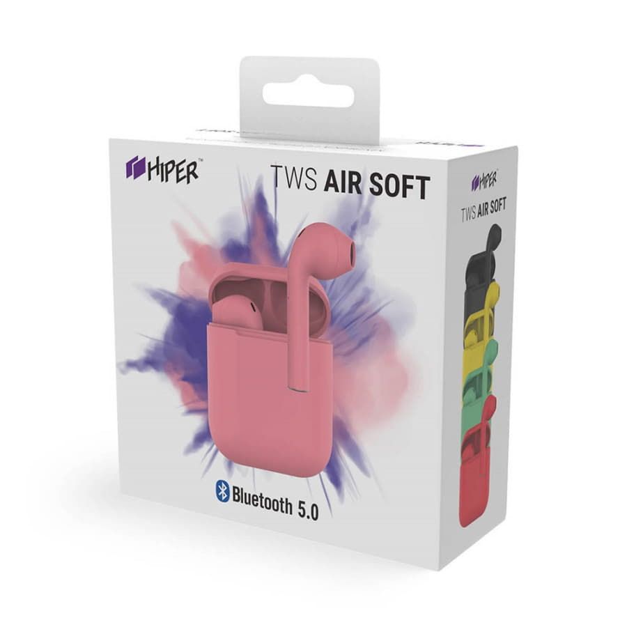 Наушники беспроводные с зарядным боксом TWS AIR SOFT цвет розовый - фото 5