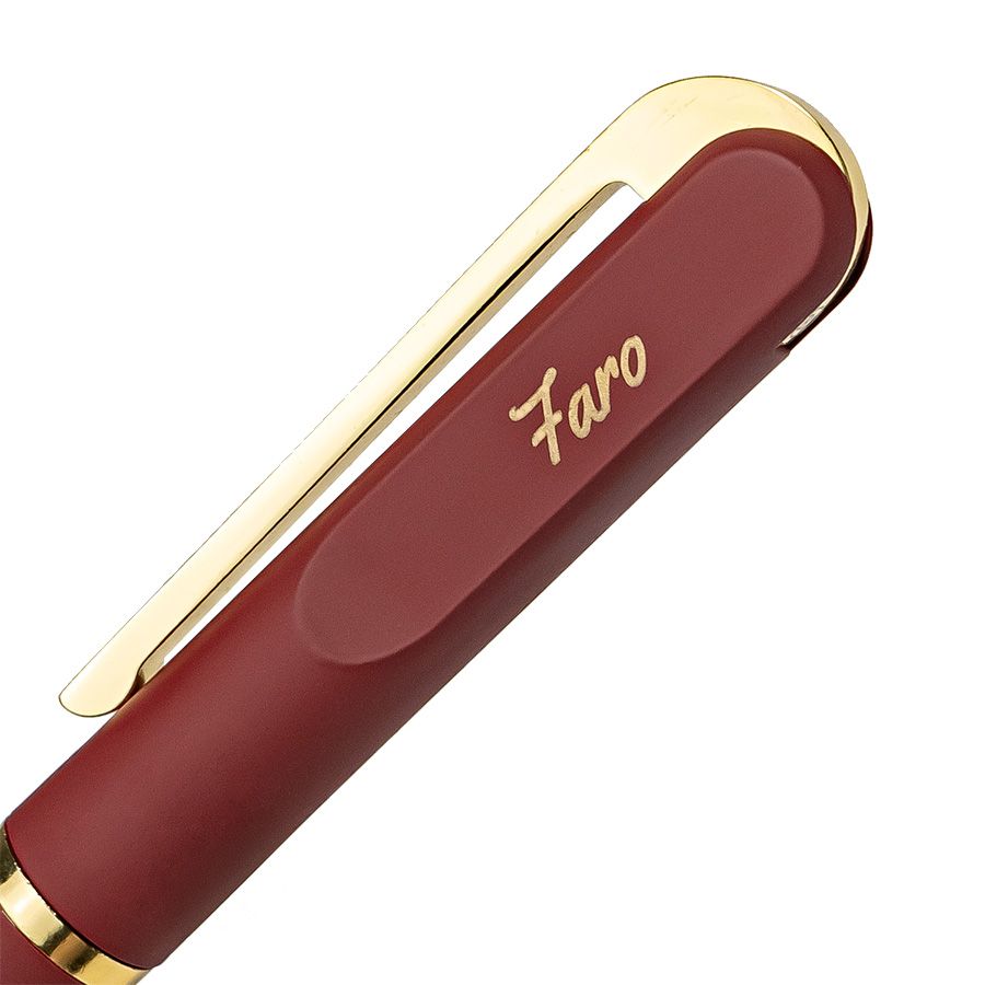Ручка шариковая FARO покрытие soft touch бордовый золотистый - фото 6