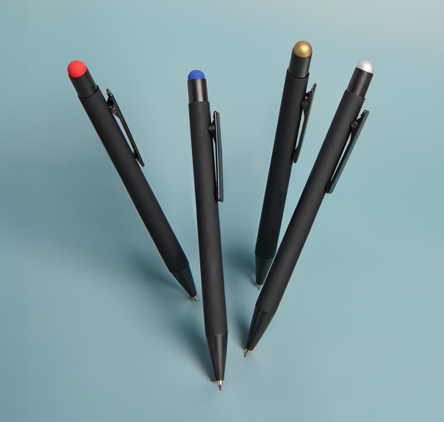 Ручка шариковая FACTOR BLACK со стилусом черный зеленый - фото 13