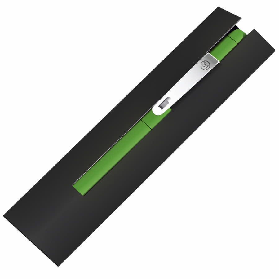 IQ ручка с флешкой 8 GB металл soft-touch зеленый серебристый - фото 2