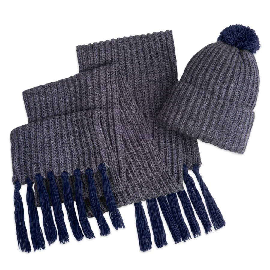 Шапка и шарф GoSnow с ярким пoмпоном и кисточками, темно-зелёный - фото 12