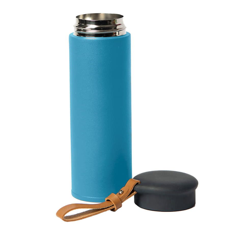 Термос вакуумный STRIPE, 450 мл, голубой, черный - фото 2