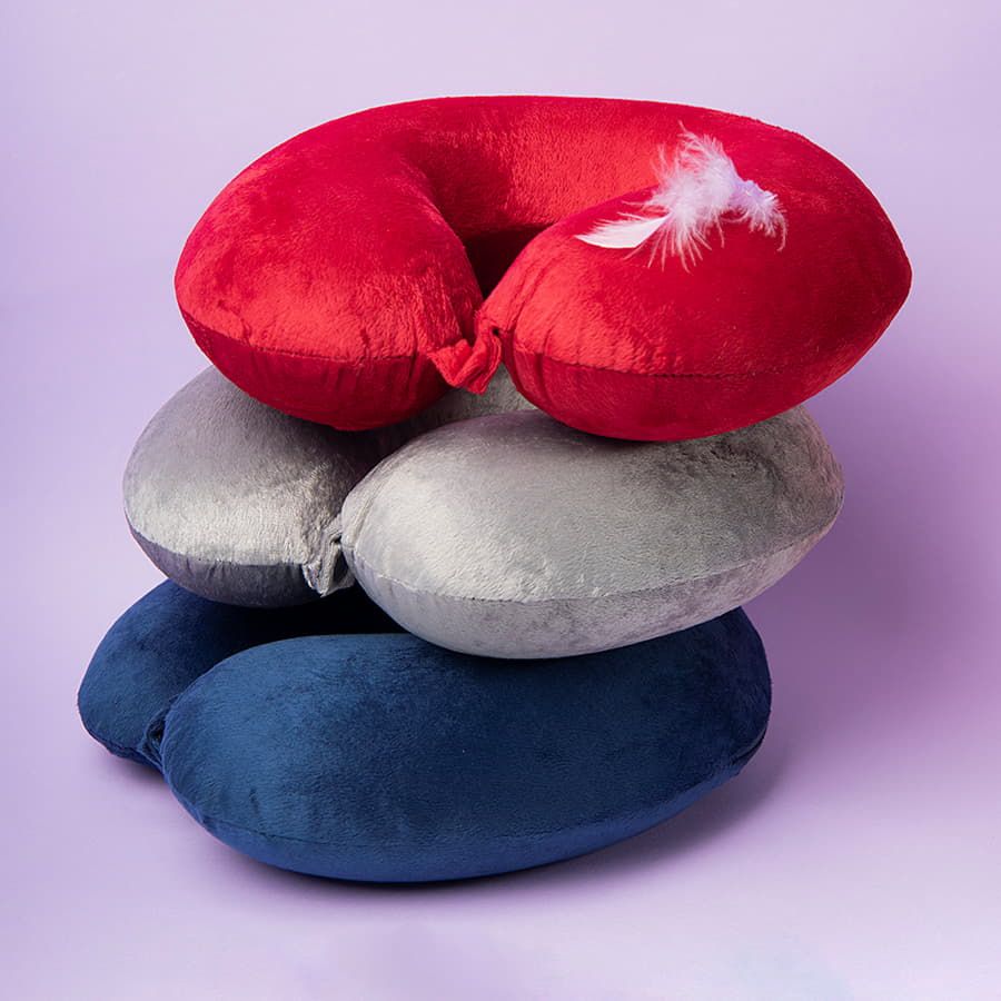 Подушка дорожная SOFT; memory foam микрофибра синий - фото 14