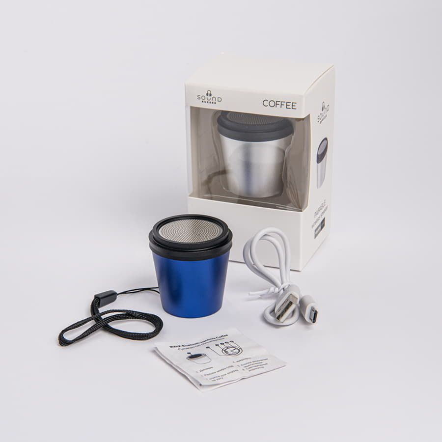 Портативная mini Bluetooth-колонка Sound Burger Coffee синий - фото 5