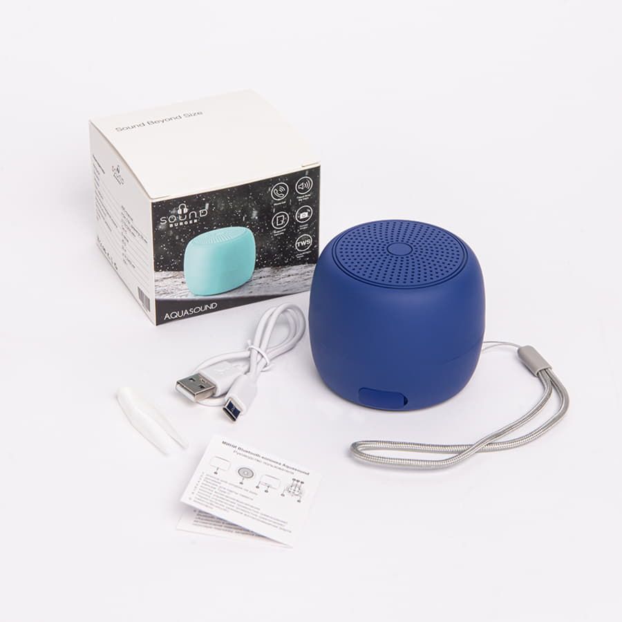 Портативная mini Bluetooth-колонка Sound Burger Aquasound черный синий - фото 6