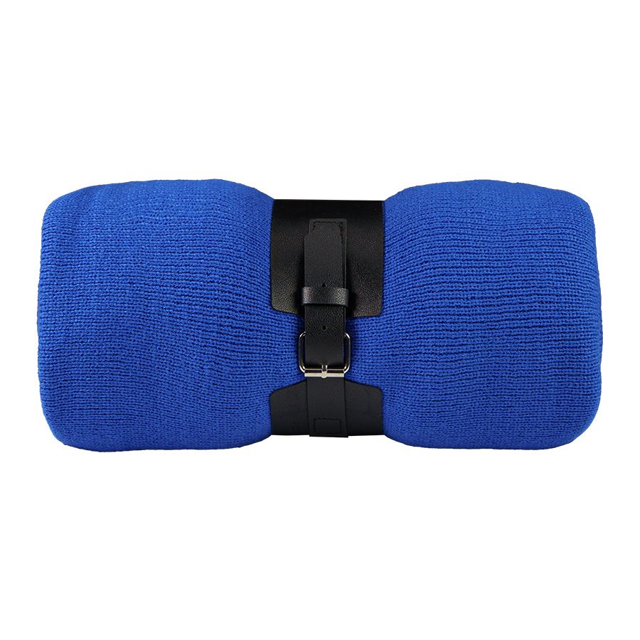 Плед "Belt"; т.синий; 130 х; 100% акрил, с поясом