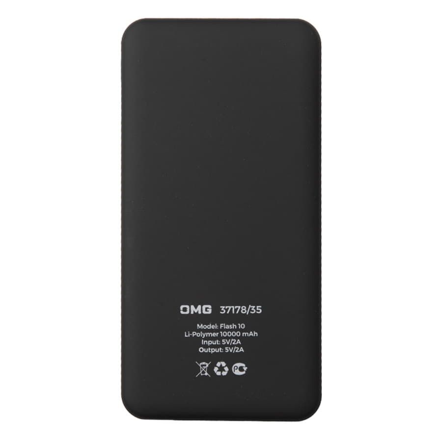 Универсальный аккумулятор Flash 10 10000 мАч с подсветкой и soft touch черный 13,7х6,87х1,55мм синий - фото 14