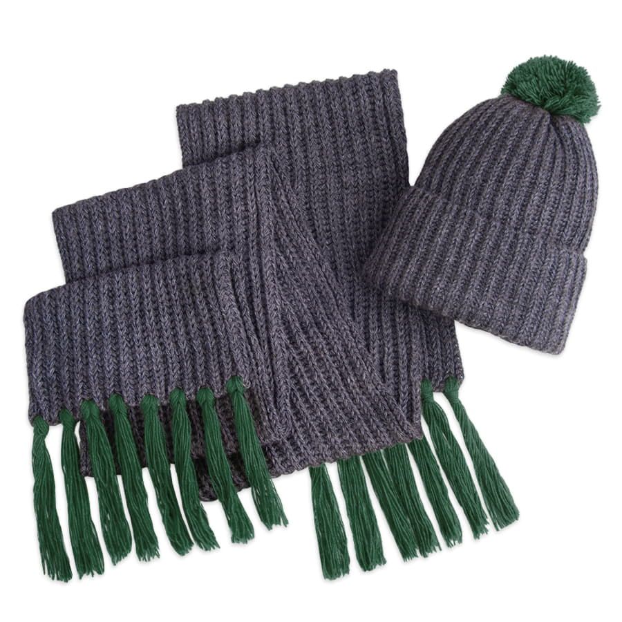 Шапка и шарф GoSnow с ярким пoмпоном и кисточками, темно-синий - фото 7