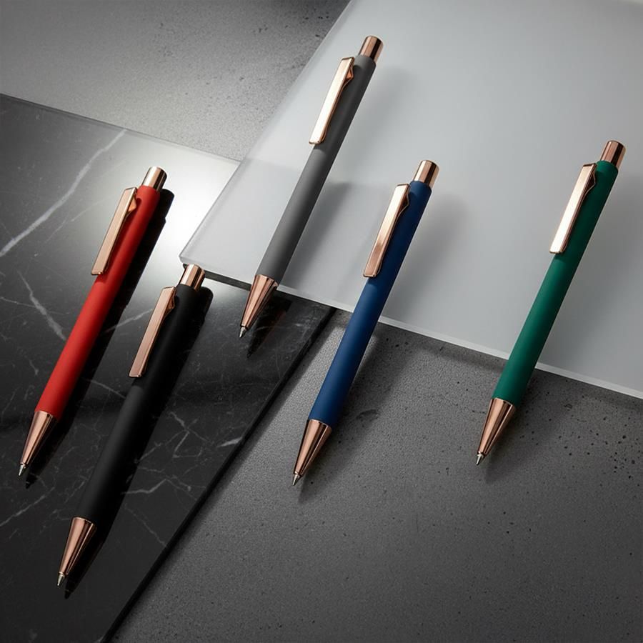Ручка шариковая FACTOR ROSY синий розовое золото - фото 2