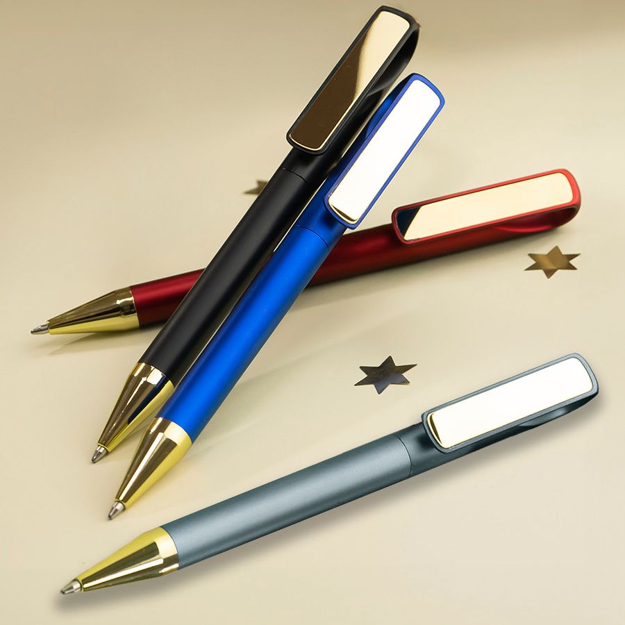 Ручка шариковая GLOSSY GOLD серебристый золотистый - фото 3