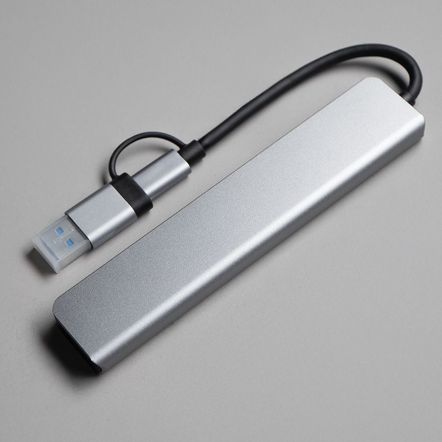 USB-хаб ROOT 8 в 1 серый алюминий - фото 3
