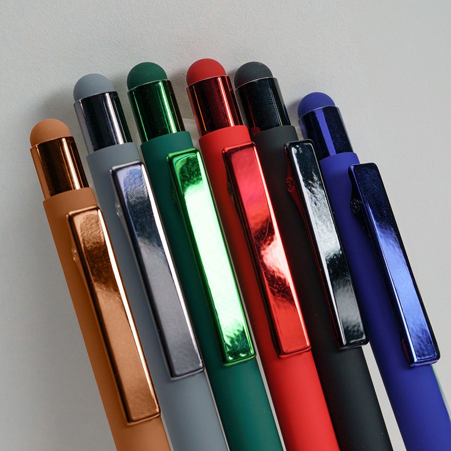 Ручка шариковая FACTOR COLOR со стилусом серый - фото 4
