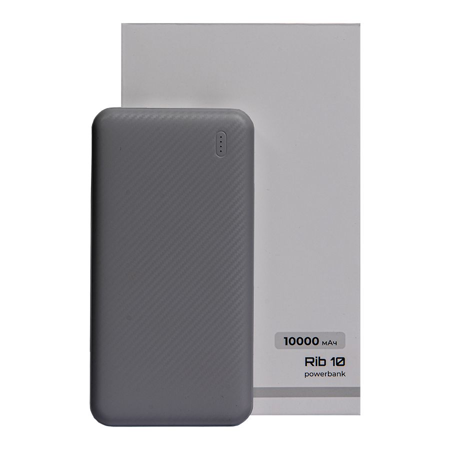Универсальный аккумулятор Rib 10 10000 мАч черный 13,5х6.8х1,5 см серый - фото 5