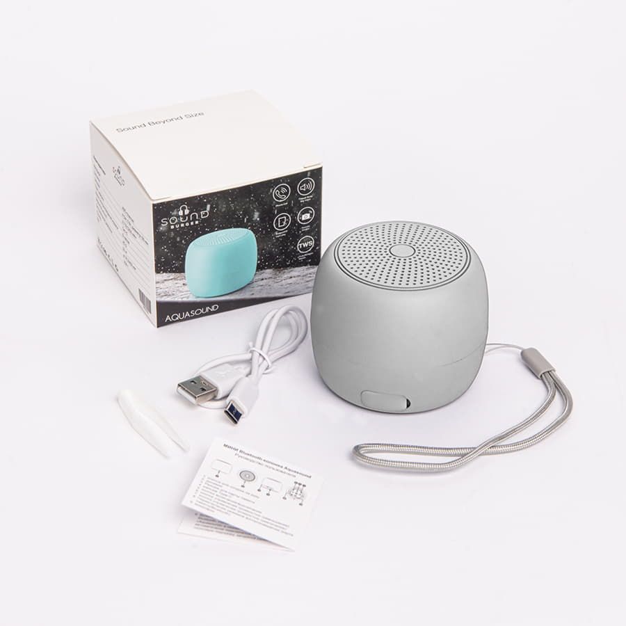 Портативная mini Bluetooth-колонка Sound Burger Aquasound черный серый - фото 6