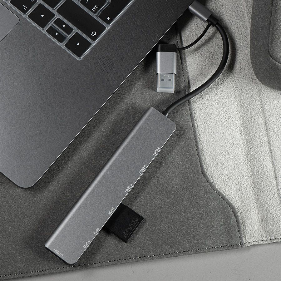USB-хаб ROOT 8 в 1 серый алюминий - фото 6