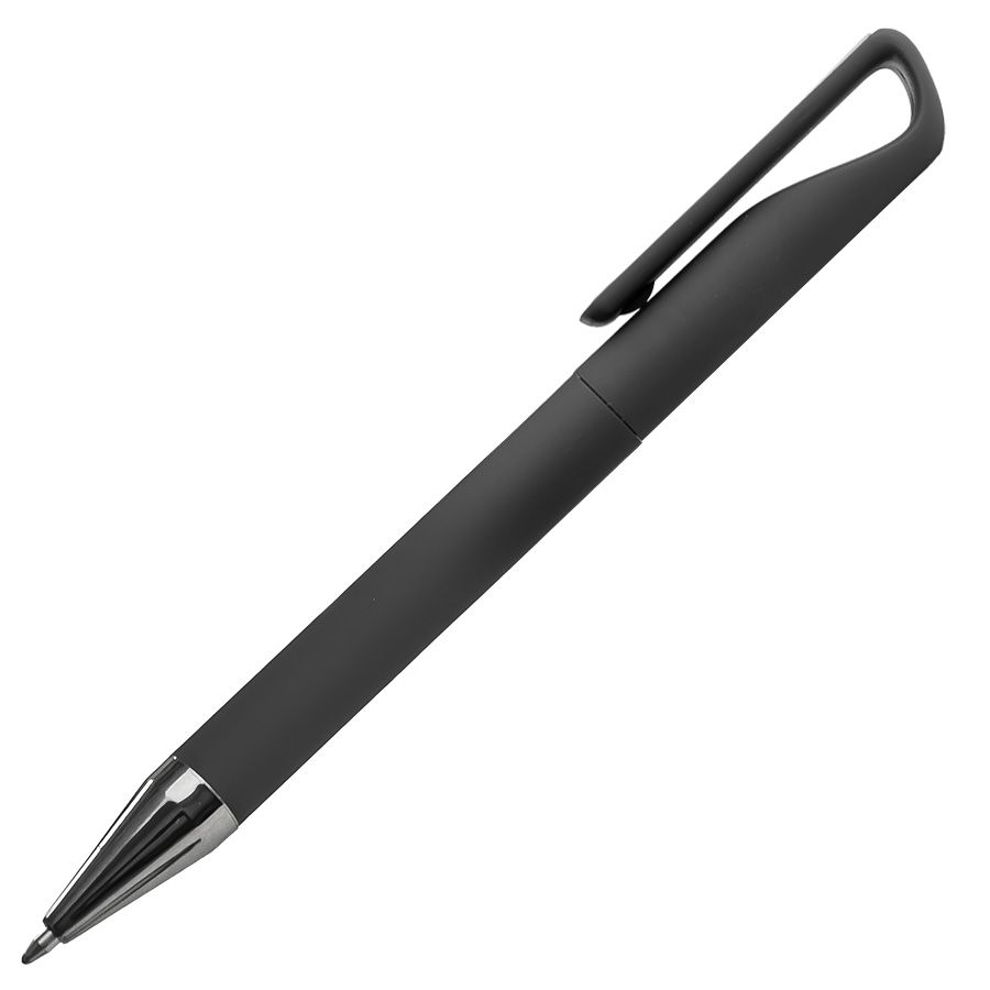 Ручка шариковая GLOSSY GUN с покрытием soft touch серый серебристый - фото 8