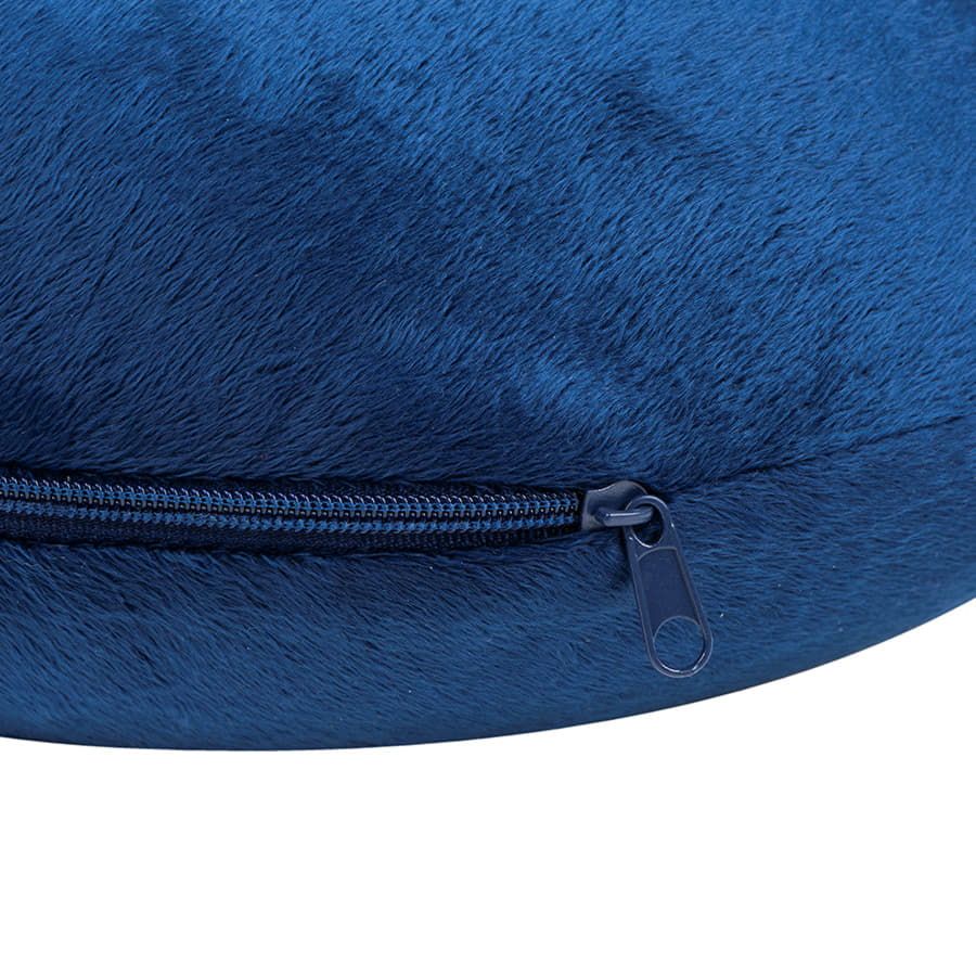 Подушка дорожная SOFT; memory foam микрофибра синий серый - фото 14