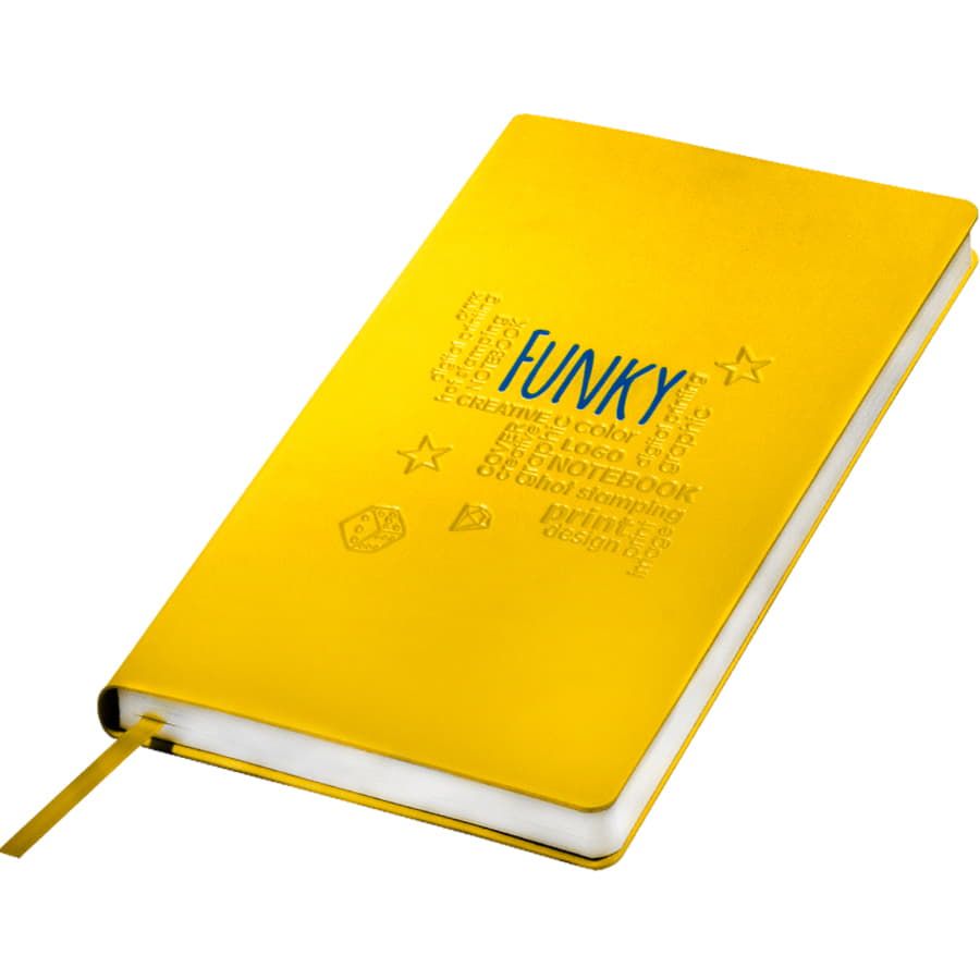 Ежедневник недатированный FunkyPlan 130210 мм красный желтый форзац блок-линейка - фото 3