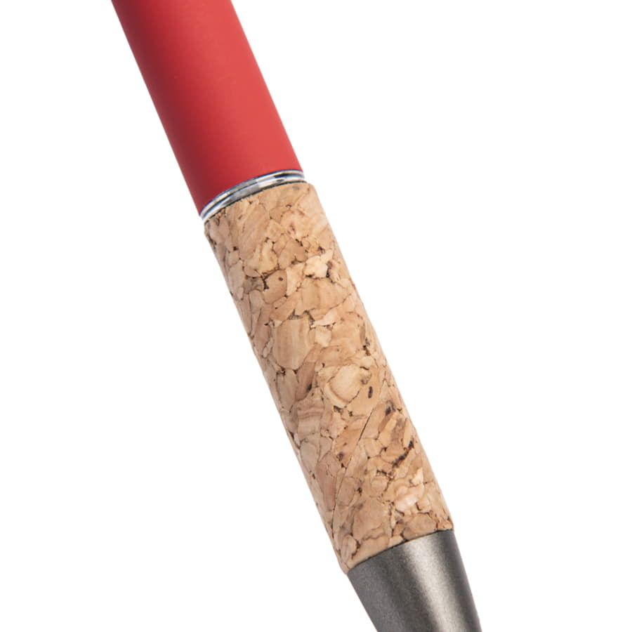 Ручка шариковая FACTOR GRIP со стилусом красный серый - фото 4