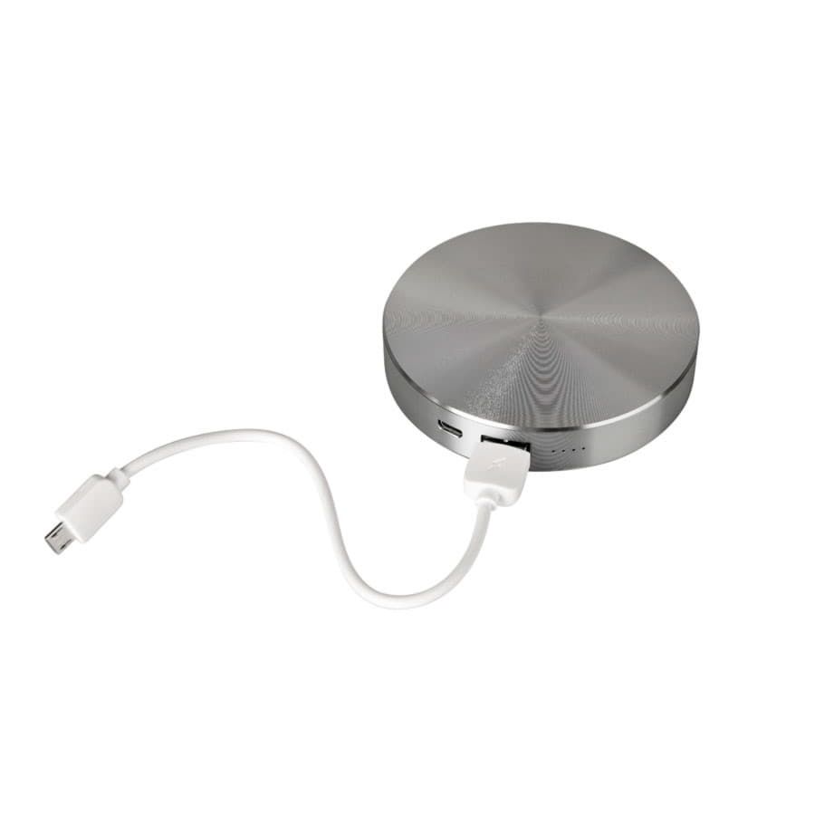 Универсальный аккумулятор UFO 6000mAh в подарочной коробке темно-серый 8,6х1,5 см металл серебристый - фото 5