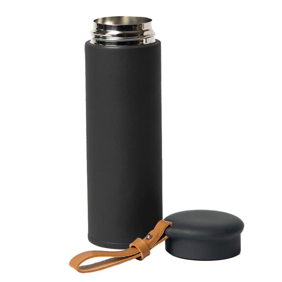 Термос вакуумный STRIPE, 450 мл, серый, черный - фото 7