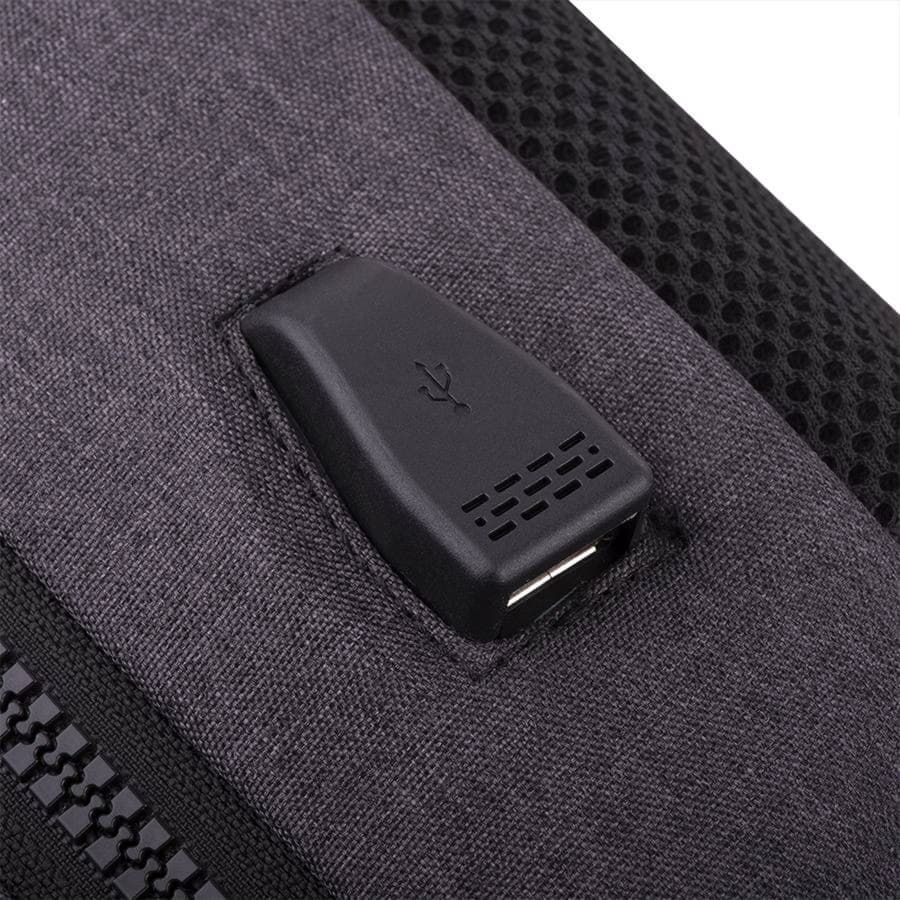 Функциональный рюкзак CORE с RFID защитой тёмно-серый голубой - фото 9
