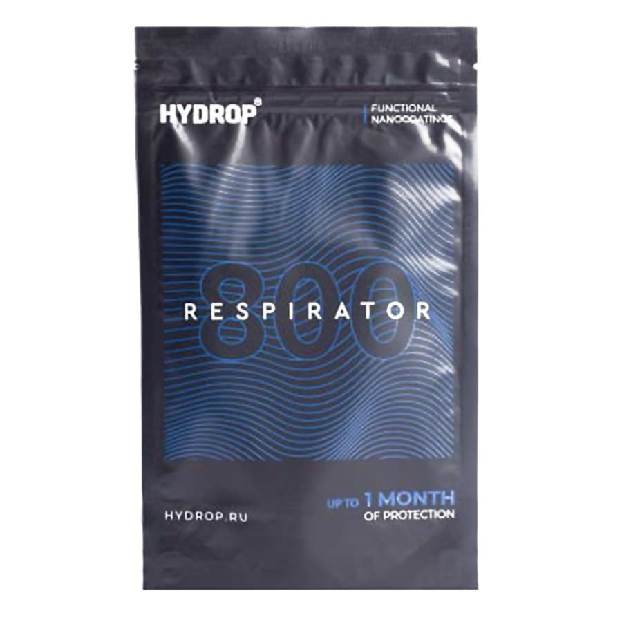 Бесклапанная фильтрующая маска RESPIRATOR 800 HYDROP серая с логотипом в фирменном пакете черный черный - фото 11