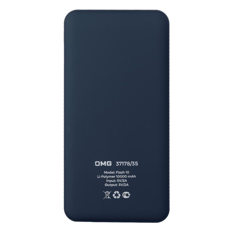 Универсальный аккумулятор Flash 10 10000 мАч с подсветкой и soft touch черный 13,7х6,87х1,55мм - фото 14