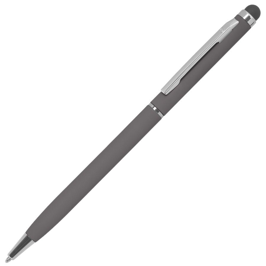 Ручка шариковая со стилусом TOUCHWRITER SOFT покрытие soft touch черный серебристый - фото 4