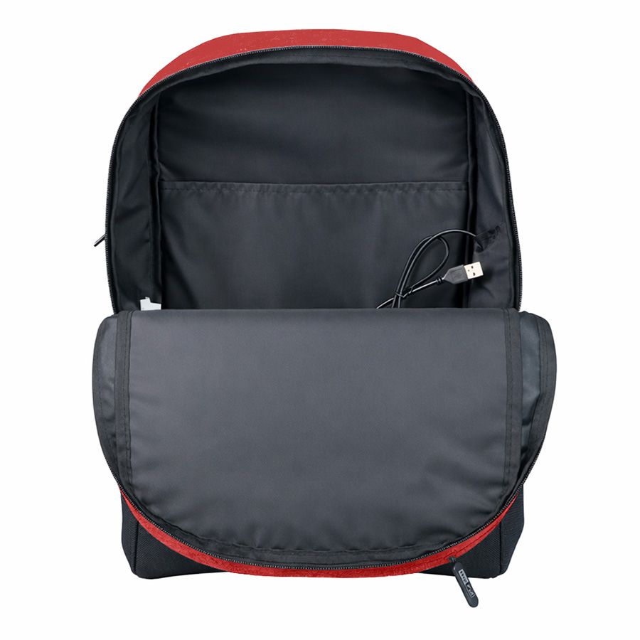 Рюкзак водостойкий PULL т.синий/чёрный 45 x 28 x 11 см 100% полиэстер 300D+600D красный черный - фото 6