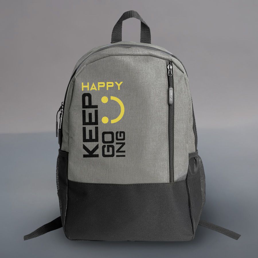 Рюкзак водостойкий PULL т.синий/чёрный 45 x 28 x 11 см 100% полиэстер 300D+600D серый черный - фото 8