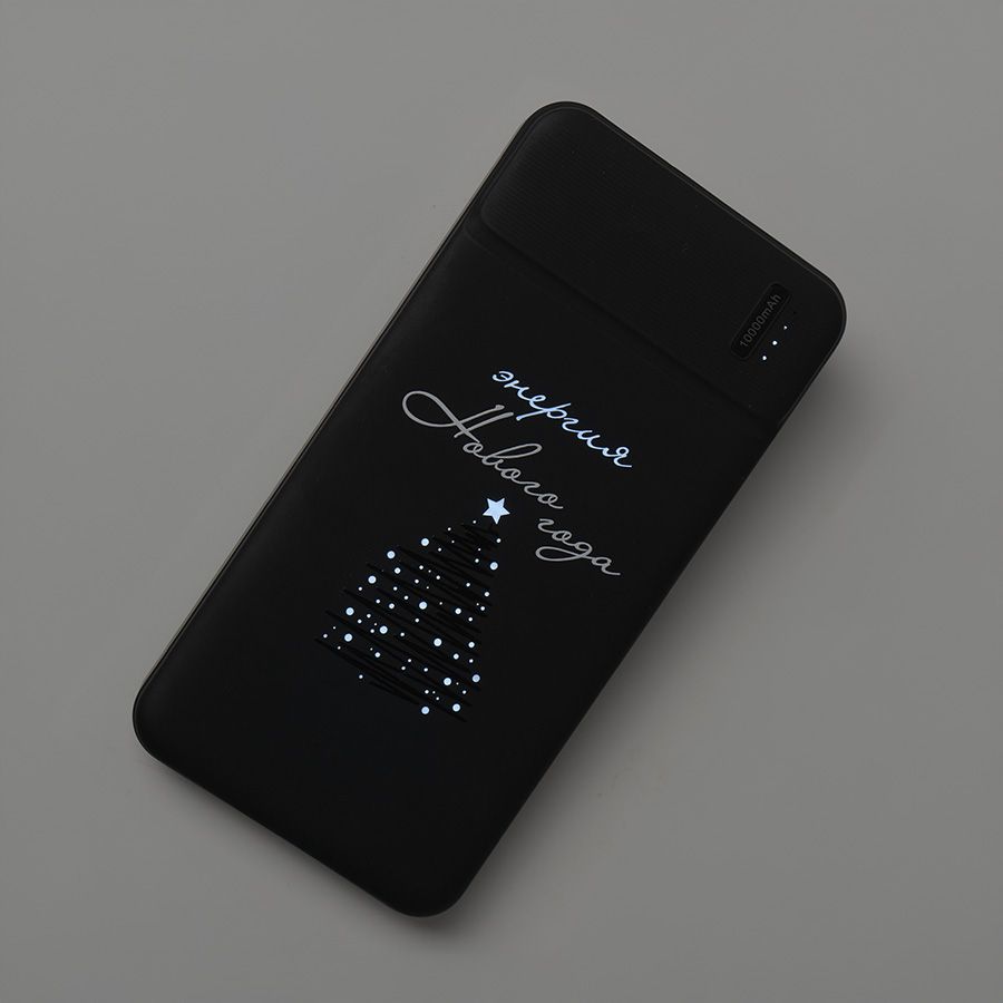 Универсальный аккумулятор Flash 10 10000 мАч с подсветкой и soft touch черный 13,7х6,87х1,55мм - фото 10