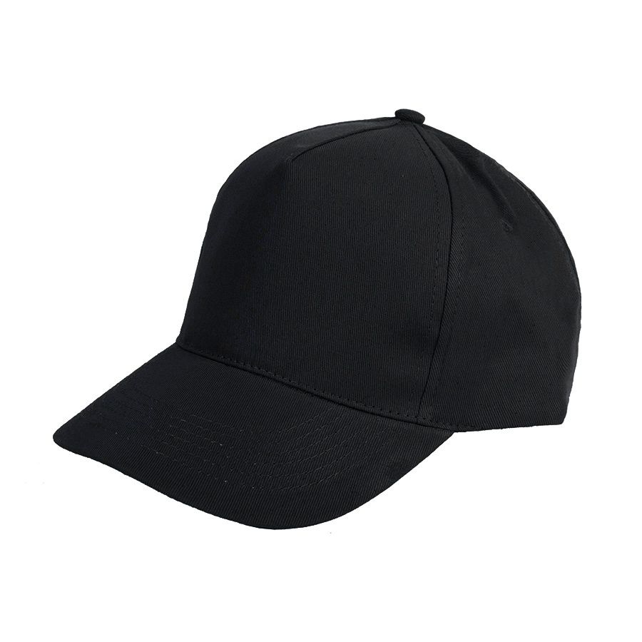 Бейсболка LIGHT 5 клиньев застежка на липучке черный - фото 1