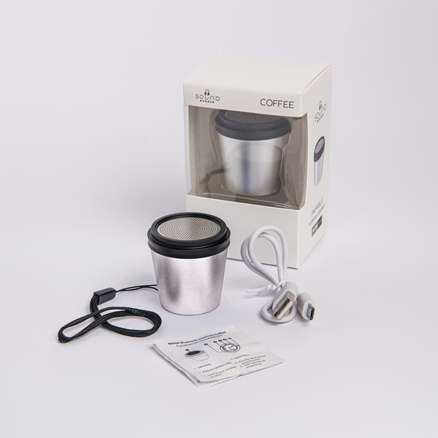 Портативная mini Bluetooth-колонка Sound Burger Coffee синий серебряный - фото 5